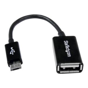 Cable Adaptador de 12cm Micro USB Macho a USB A Hembra OTG para Tablets Smartphones - Negro - Imagen 1