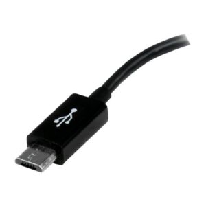 Cable Adaptador de 12cm Micro USB Macho a USB A Hembra OTG para Tablets Smartphones - Negro - Imagen 2