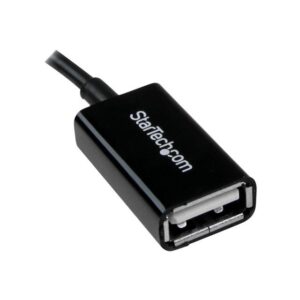 Cable Adaptador de 12cm Micro USB Macho a USB A Hembra OTG para Tablets Smartphones - Negro - Imagen 3