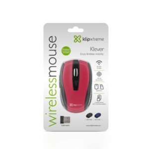 Mouse Klipxtreme Klever Inalámbrico Dongle USB, Rojo - Imagen 3
