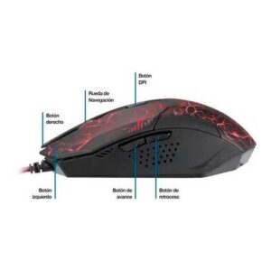 Mouse Gamer Xtech Bellixus 2.400dpi, LED Multicolor, Negro - Imagen 3