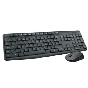 Kit Teclado y Mouse inalambricos Logitech MK235 Receptor USB, Negro