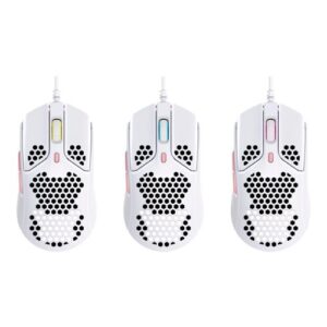 Hyperx Mouse Gamer Pulsefie Haste, Hasta 3200 DPI, 6 Botones, USB, Blanco/Rosado - Imagen 1