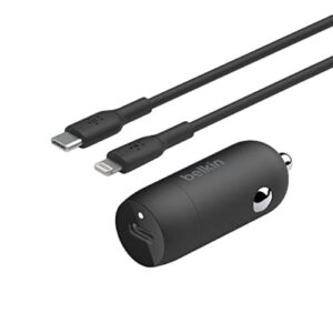 Cargador para Auto Belkin BoostCharge con Cable USB-C a Lightning (30W, Negro) - Imagen 2
