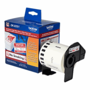 Cinta de Etiqueta Brother DK-2251 (Negro y Rojo sobre Blanco, 6.2cm x 15.2m - Imagen 2