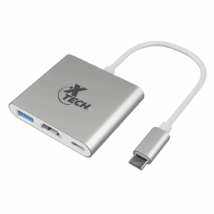 Adaptador Multipuerto Hub Xtech con Video (USB-C, HDMI, USB-A 3.0, Gris)