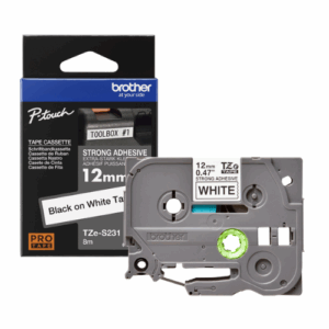 Cinta Brother TZeS231 negro sobre blanco rollo 12 cm x 8 m - Imagen 2