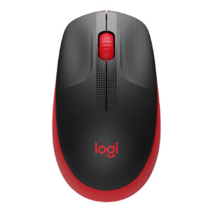 Mouse Logitech Inalámbrico M190 (Receptor USB, Negro/Rojo, 3 Botones, Pila AA)