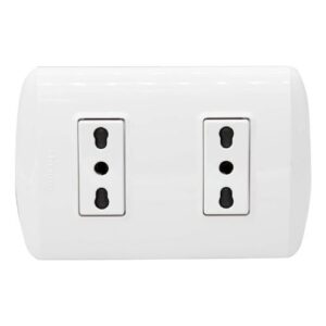 Placa armada BTICINO Modus Plus tomacorriente doble 10/16A color Blanco