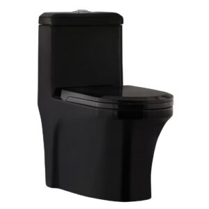 WC One Piece DOMSA Deluxe Negro descarga a Piso