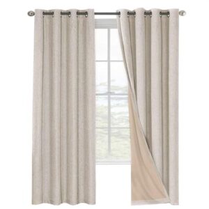 Cortina Blackout CASATUA 100% 2 Paños Textura Lino - Beige