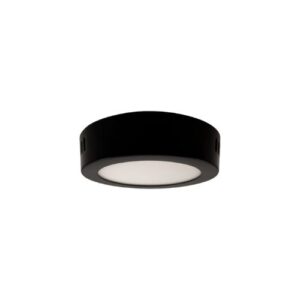 Panel LED FSL Redondo Sobrepuesto 6W Negro Blanco Frío (6500K)