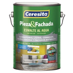 Esmalte al Agua CERESITA Pieza y Fachada Satinado Blanco 1 galón(es)