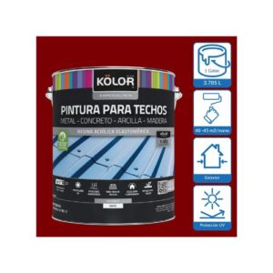Pintura para Techos KOLOR Rojo 1 galón - Imagen 3