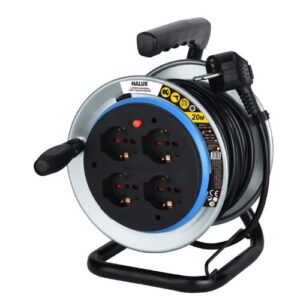 Carrete Alargador Shuko HALUX 16A 4 Tomas 20 m Negro/Gris