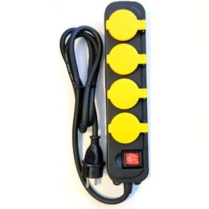 Alargador HALUX 4 Tomas 1.5 m Negro/Amarillo