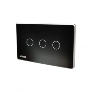 Interruptor Wifi RF VHOME Design Vector Black, 3 canales.