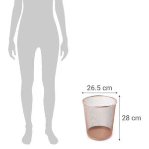 Papelera JUST HOME COLLECTION, Hierro Cobre, 13L - Imagen 3