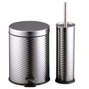 Set Papelera JUST HOME COLLECTION, 5L, Cepillo Plata - Imagen 3