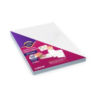 Papel Opalina CURSOR Hilada Blanca Oficio 200g 100 Hojas - Imagen 3