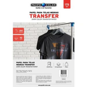 Papel Transfer PACIFIC COLOR Premium Para Poleras Oscuras A4 10 Hojas - Imagen 3