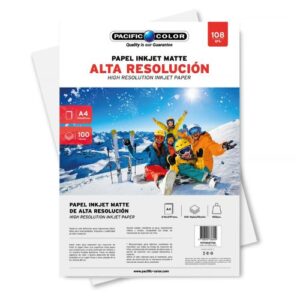 Papel Inkjet PACIFIC COLOR Alta Resolución Formato A4 100 Hojas 108gr