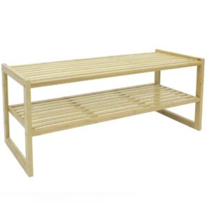 Zapatera de Bambú JUST HOME COLLECTION, 2 Niveles, medidas 71x29.5x280 cm, color Natural. - Imagen 3