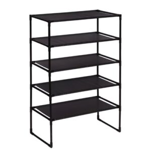 Zapatera de Tela JUST HOME COLLECTION, 5 Niveles, medidas 56x88x29 cm, color Negro.