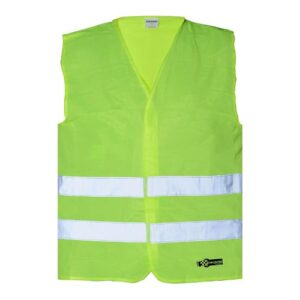 Chaleco de seguridad AUTOSTYLE amarillo, autoguardable, con 2 cintas reflectantes.