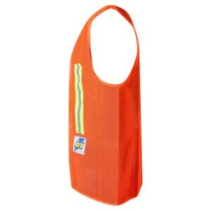 Chaleco de malla RFX naranjo, cintas reflectantes, talla única. - Imagen 3