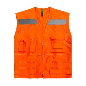 Chaleco reflectante ALASKA naranjo, modelo geólogo.