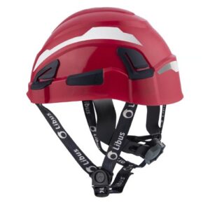 Casco textil LIBUS con cremallera, color rojo. - Imagen 3