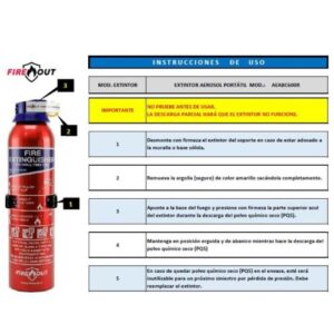 Extintor aerosol portátil FIRE OUT modelo ABC. - Imagen 3