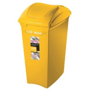 Basurero Plástico con Tapa Vaivén San Remo – 40 L, Amarillo