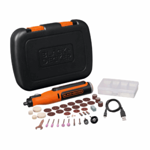Multiherramienta Rotativa BLACK+DECKER 8V Con 35 Accesorios y Caja Plástica