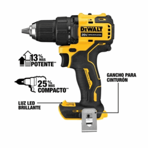 Taladro Percutor Atomic DEWALT 20V DCD709D2‑B2 Kit Con 2 Baterías 2.0 Ah, Cargador y Bolso de Traslado - Imagen 3